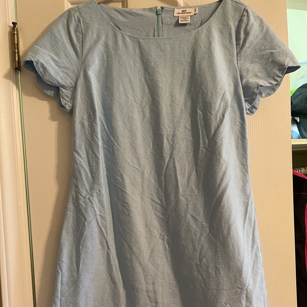 Vineyard Vines-scalloped baby blue dress
